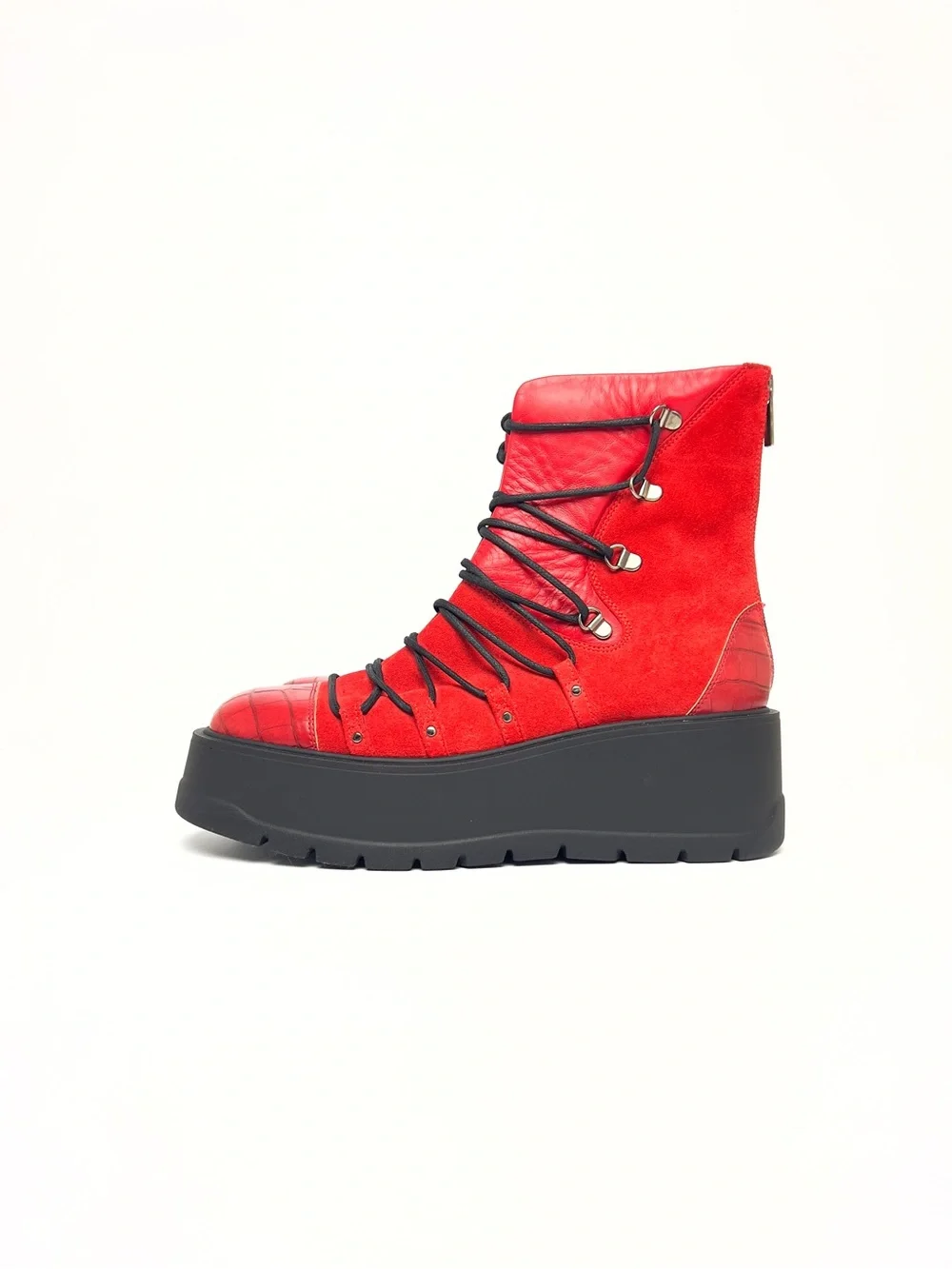 Free People Simone Wedge Boot in red Size 40